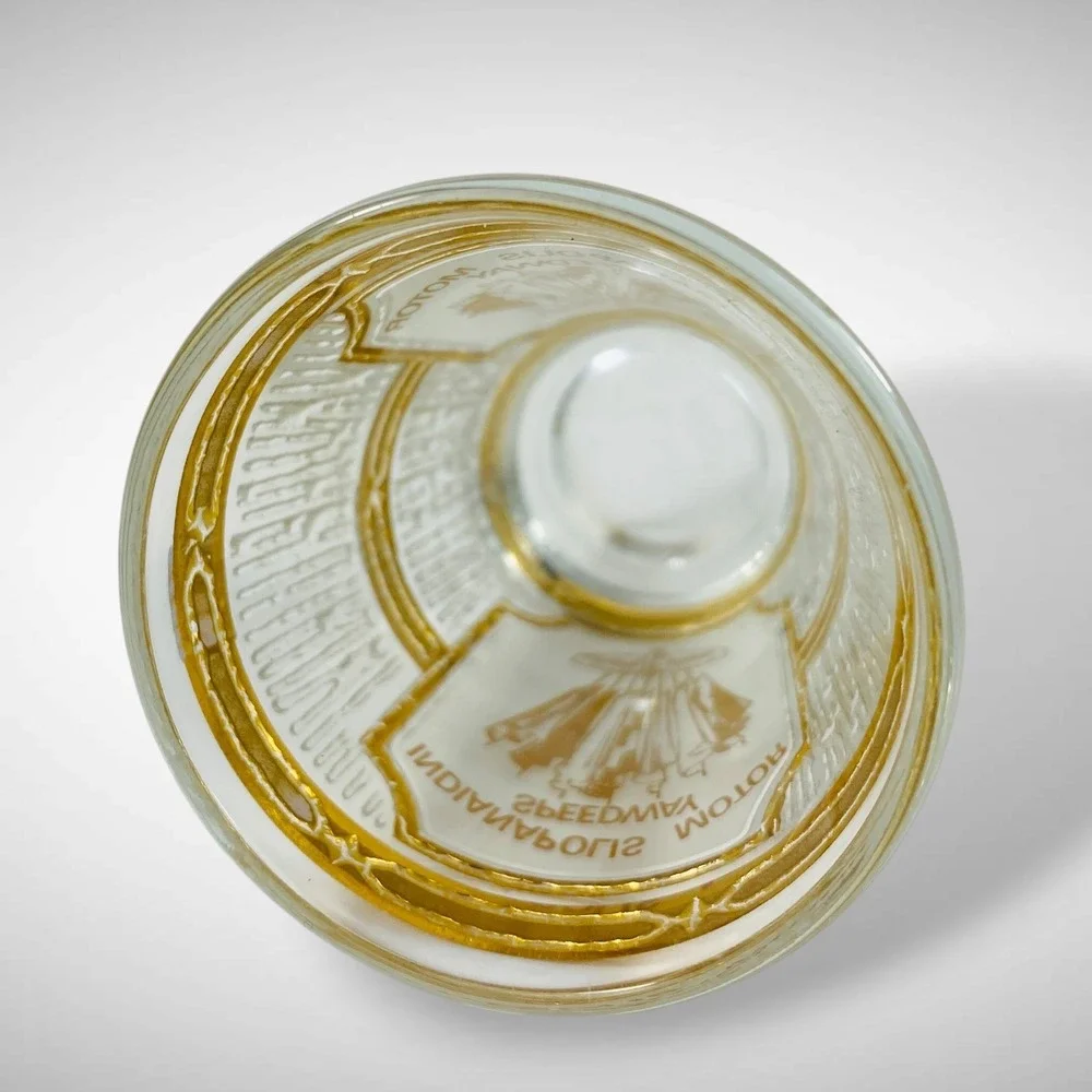 Culver‎ Shot Glass Indianapolis Motor Speedway 22K Gold Overlay 1970s 80s